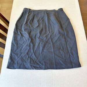 Studio G Women Blue Silk Knee Length Pencil Skirt Sz 14 Lined Career